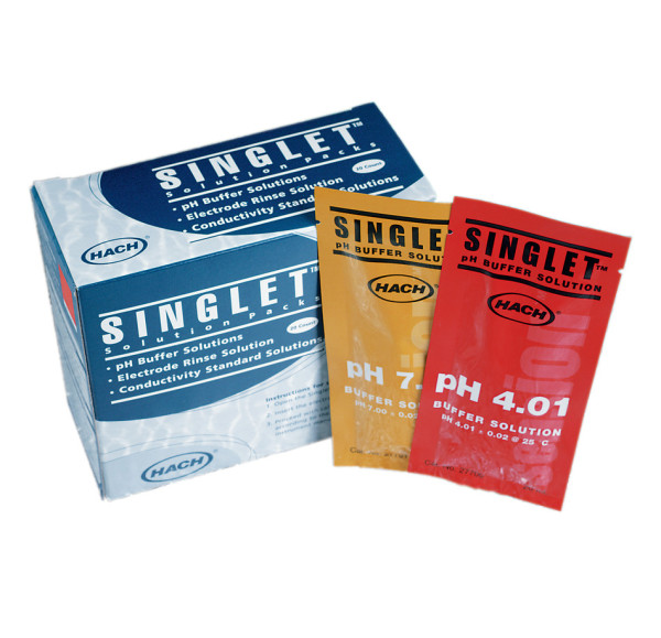 Hach Singlet Single-Use pH Buffer Kit, pH 4.01 & 7.00, pk/2x10