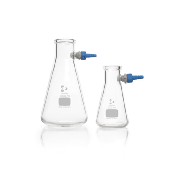 DWK DURAN® Filtering flasks, Erlenmeyer shape, with KECK assembly set, 100 ml