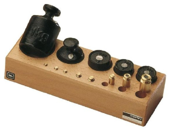 Kern M3 1 g - 10 kg Set of weights in wooden block, Lacquered cast iron