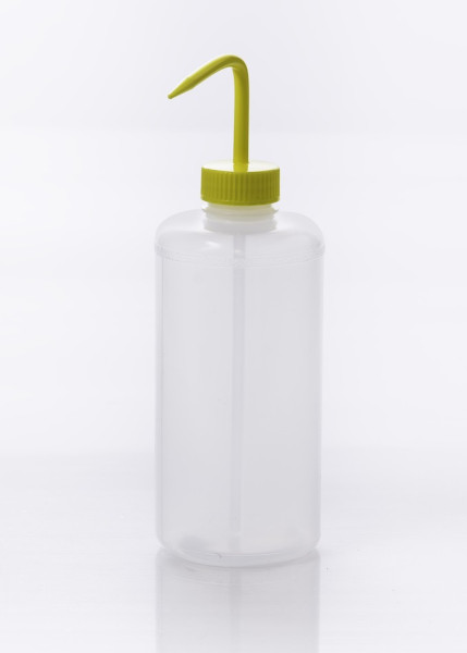 SP Bel-Art Narrow-Mouth 1000ml (32oz)Polyethylene Wash Bottles; Yellow PolypropyleneCap, 38mm Closur