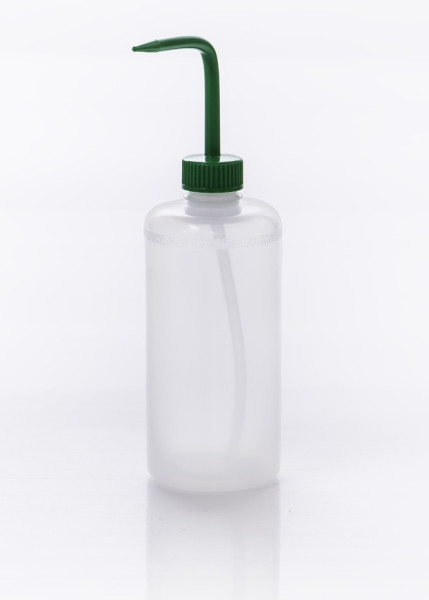 SP Bel-Art Narrow-Mouth 500ml (16oz) PolyethyleneWash Bottles; Green Polypropylene Cap, 28mmClosure (Pack of 6)