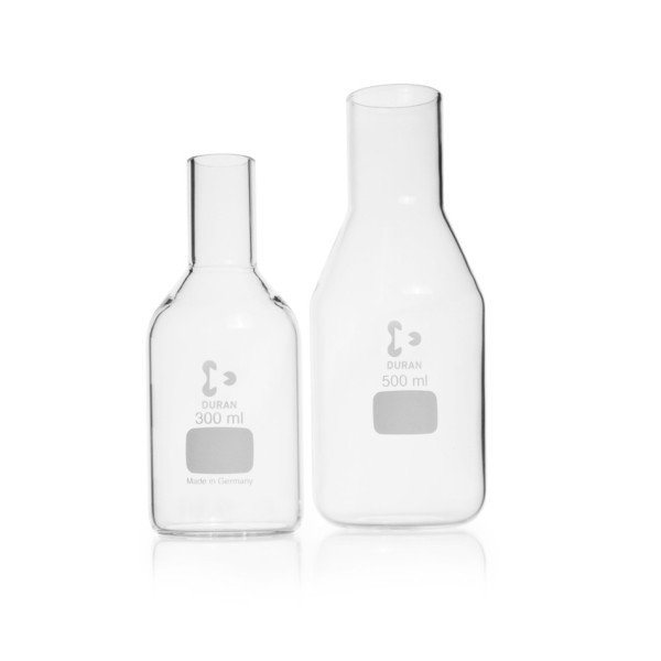 DWK DURAN® Nährbodenflasche, mit geradem Rand, für Glaskappen, 500 ml
