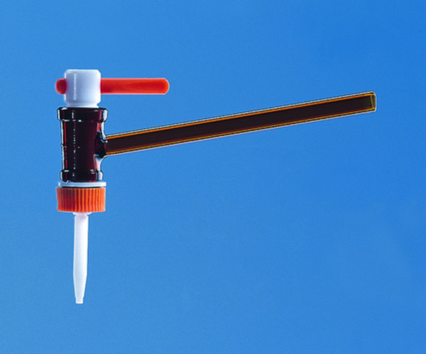 BRAND Burette stopcock, lateral stopcock for burette capacity 25+50 ml, PTFE key, amber