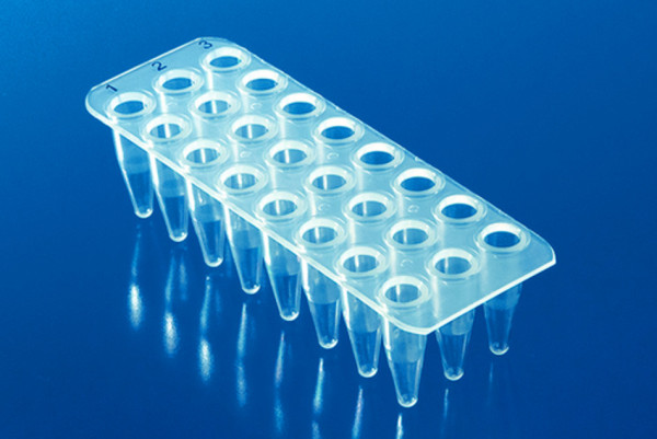 BRAND 24-well PCR-plates, non-skirted, PP, white, 0.2 ml, for qPCR, BIO-CERT® PCR QUALITY
