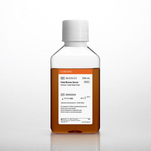 Corning® Fetal Bovine Serum, 500 mL, Premium, United States Origin (Gamma Irradiated)