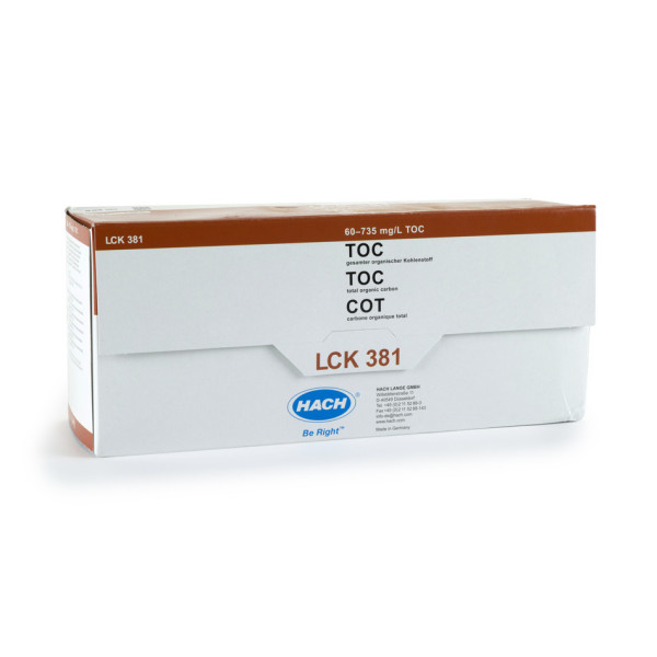 Hach TOC cuvette test (difference method) 60-735 mg/L C, 25 tests