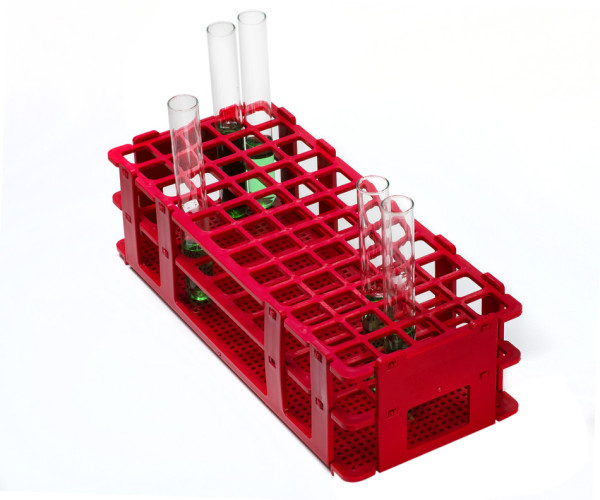 SP Bel-Art No-Wire Test Tube Rack; For 13-16mmTubes, 60 Places, Red