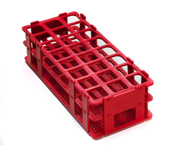 SP Bel-Art No-Wire Test Tube Rack; For 20-25mmTubes, 24 Places, Red