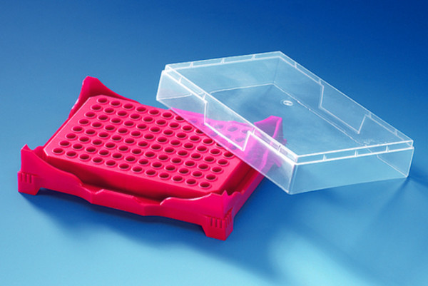 BRAND PCR-Box/Rack z.Aufbewahren v.0,2 ml Gef. PP, farbig sortiert, VE = 5 Racks