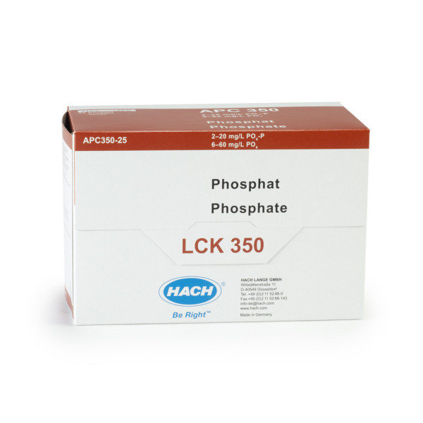 Hach Phosphate (ortho/total) cuvette test 2.0 -20.0 mg/L PO₄-P, 25 tests