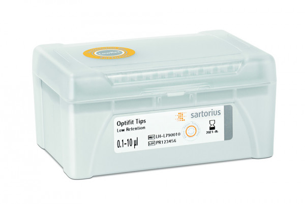 Sartorius Optifit Tip LowRet, 0.1-10µl, 10x96 ST - 43X13,5X12,5