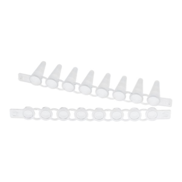 Eppendorf PCR Tube Strips, 0,1 mL, PCR clean, mit Deckelstreifen, flach (10 × 12 Streifen)