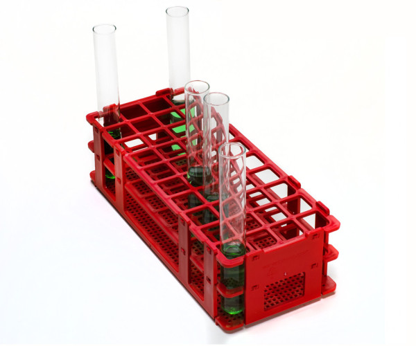 SP Bel-Art No-Wire Test Tube Rack; For 16-20mmTubes, 40 Places, Red