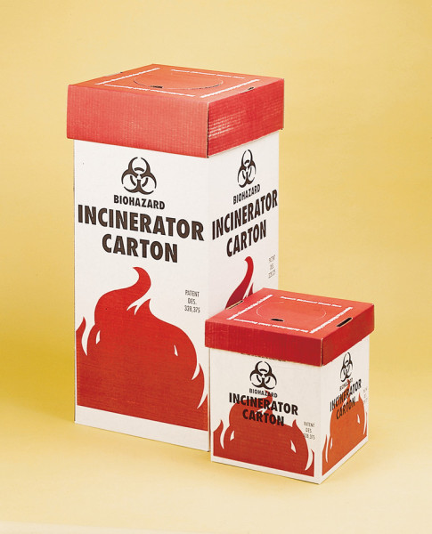 SP Bel-Art Cardboard Biohazard IncineratorCartons; 8 x 8 x 10 in., Benchtop Model (Pack of6)