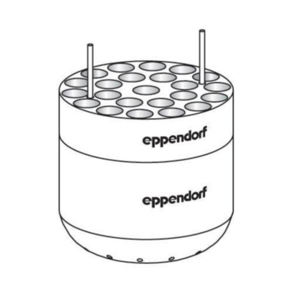 Eppendorf Adapter, for 23 round-bottom tubes 2.6 – 8 mL, 2 pcs.