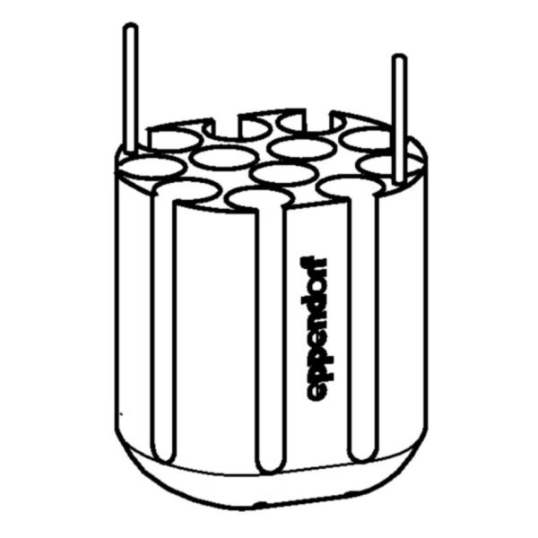 Eppendorf Adapter, for 12 round-bottom tubes 9 mL, for Rotor S-4-72, 2 pcs.