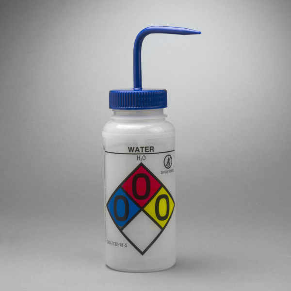 SP Bel-Art GHS Labeled Safety-Vented Water WashBottles; 500ml (16oz), Polyethylene w/BluePolypropyle
