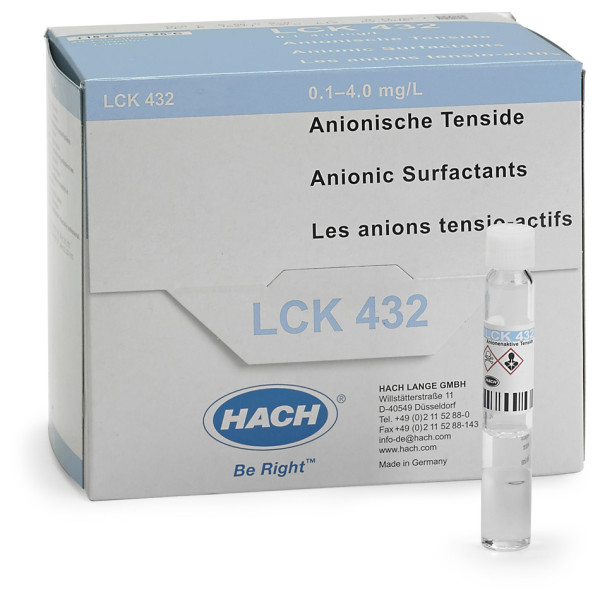 Hach Anionic Surfactants, cuvette test 0.1 - 4.0 mg/L, 25 tests