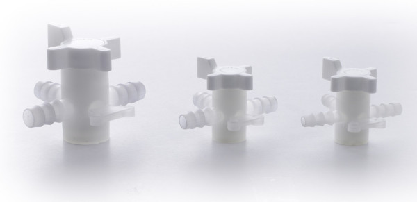 SP Bel-Art Three-Way Fluoroplastic Stopcock for10mm Tubing; 8mm Bore