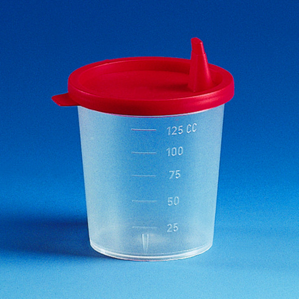 BRAND Press-on lid for urine beaker 7589 01, PE, red
