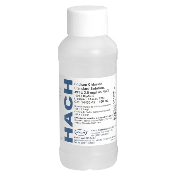 Hach Natriumchlorid-Standardlösung, 1000 µS/cm (NIST), 100 mL