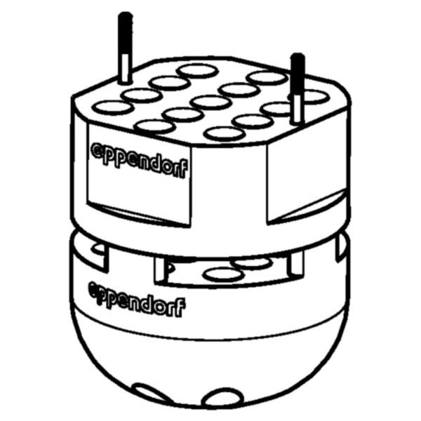 Eppendorf Adapter, für 26 Reaktionsgefäße 1,5 mL/2,0 mL, für Rotor S-4x400, 2 Stück