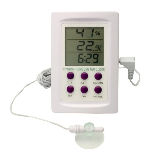SP Bel-Art, H-B DURAC Dual Zone ElectronicThermometer-Hygrometer with Alarm; 0/50C(32/122F) and -50/