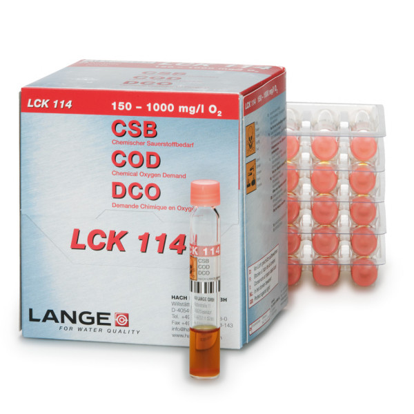 Hach COD cuvette test 150-1000 mg/L O₂, 25 tests