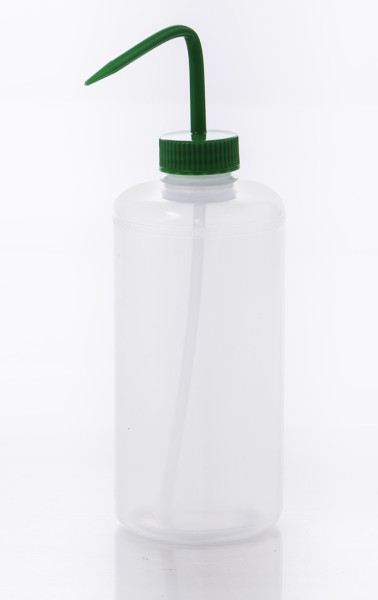 SP Bel-Art Narrow-Mouth 1000ml (32oz)Polyethylene Wash Bottles; Green PolypropyleneCap, 38mm Closure