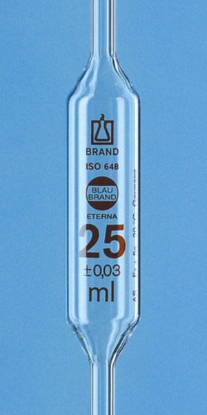 BRAND Bulb pipette BLAUBRAND® ETERNA, AS, DE-M, 20 ml, one-mark